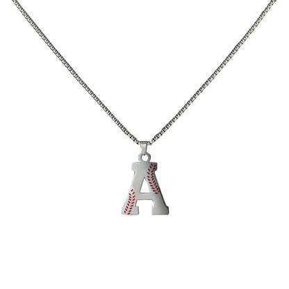 Wholesale Jewelry Simple Style Classic Style Letter Titanium Steel Enamel Pendant Necklace