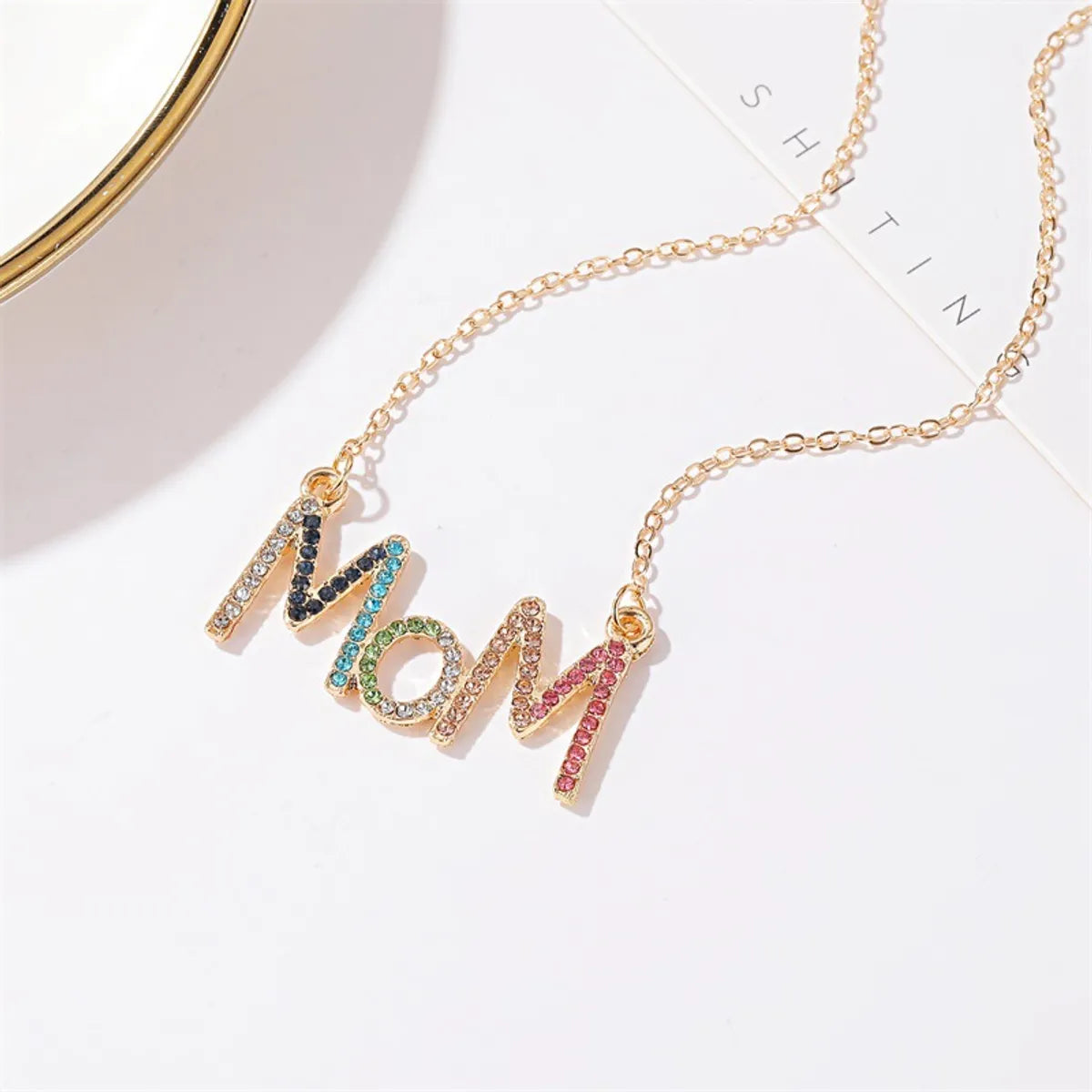 Wholesale Jewelry Simple Style Classic Style Letter Zinc Alloy Zircon Inlay Pendant Necklace