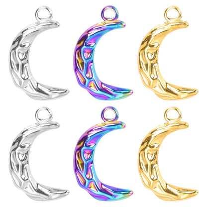 Wholesale Jewelry Simple Style Classic Style Moon 304 Stainless Steel Plating Pendant Necklace