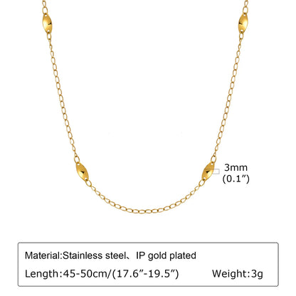 Wholesale Jewelry Simple Style Classic Style Oval 201 Stainless Steel 18K Gold Plated Patchwork Necklace