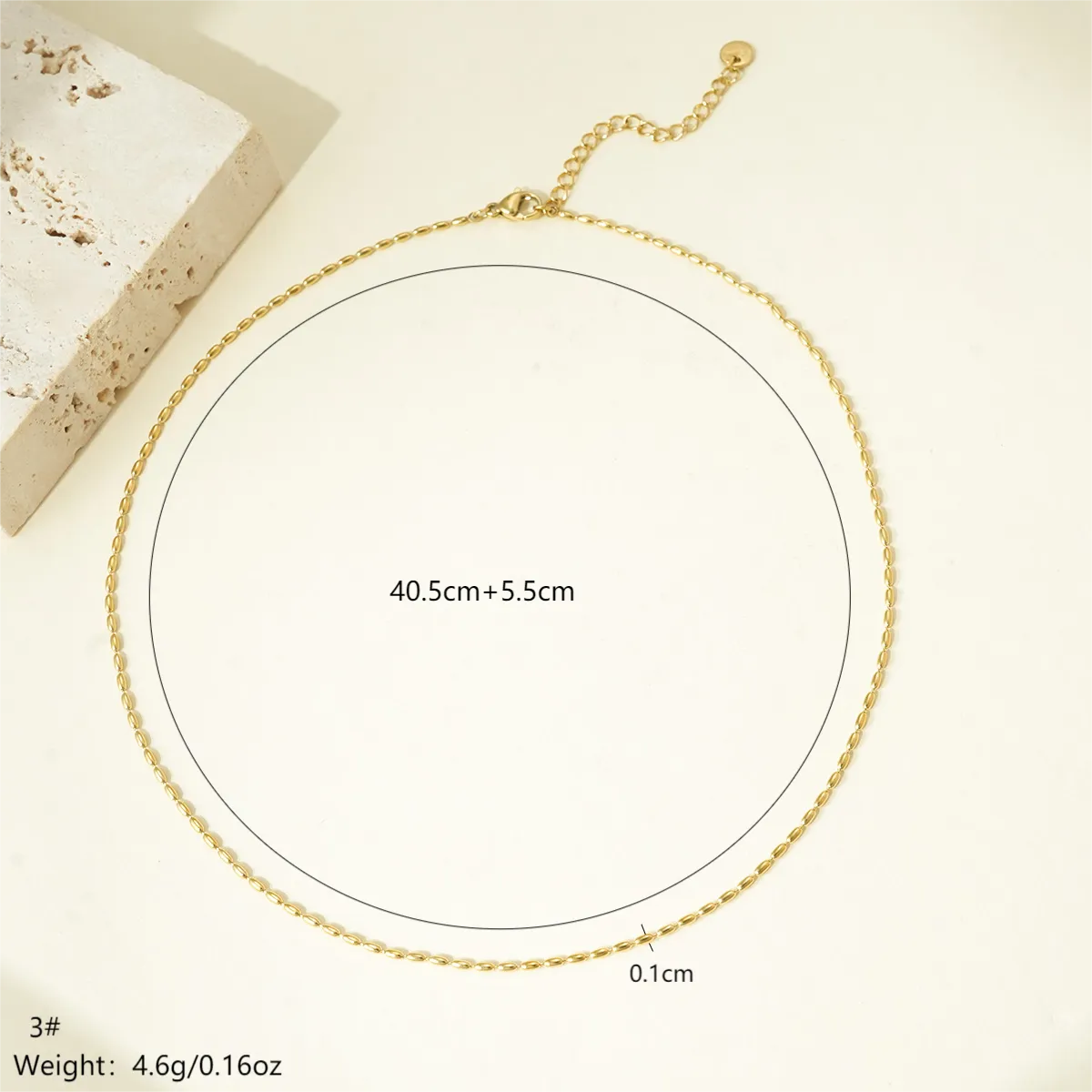 Wholesale Jewelry Simple Style Classic Style Oval 304 Stainless Steel 14K Gold Plated Polishing Plating Necklace