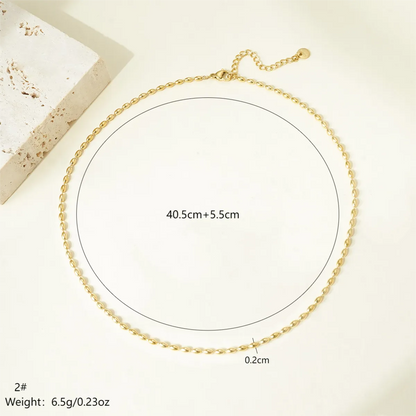 Wholesale Jewelry Simple Style Classic Style Oval 304 Stainless Steel 14K Gold Plated Polishing Plating Necklace