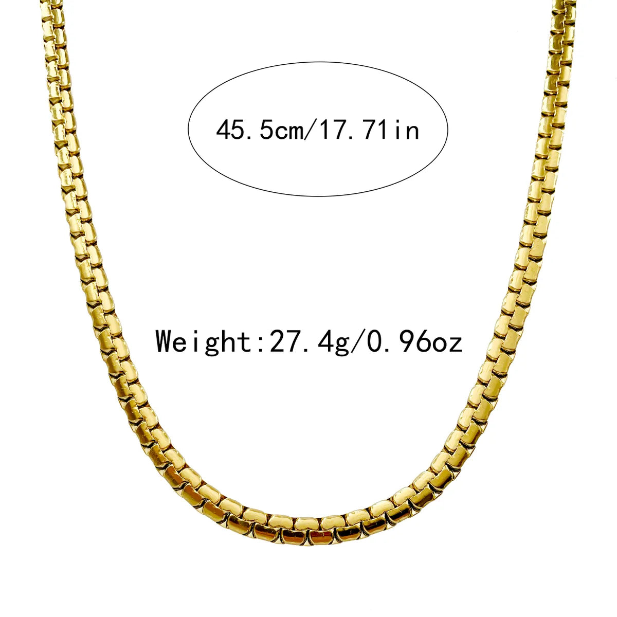 Wholesale Jewelry Simple Style Classic Style Rectangle 304 Stainless Steel 14K Gold Plated Plating Chain Choker