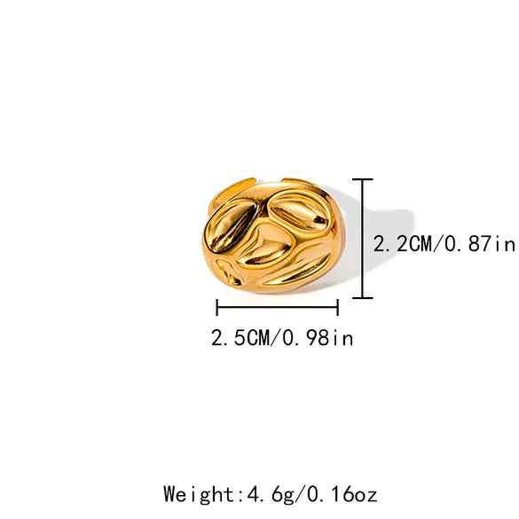 Wholesale Jewelry Simple Style Classic Style Roman Style Geometric 304 Stainless Steel 14K Gold Plated Plating Rings Earrings Jewelry Set