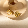 Wholesale Jewelry Simple Style Classic Style Roman Style Geometric 304 Stainless Steel 14K Gold Plated Plating Rings Earrings Jewelry Set