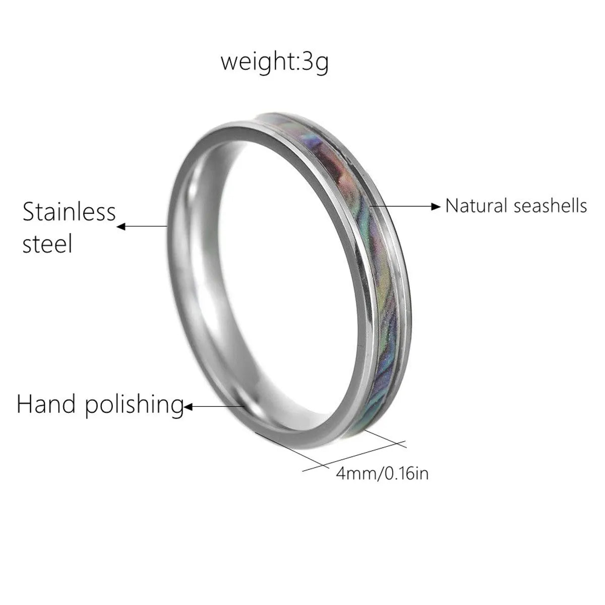 Wholesale Jewelry Simple Style Classic Style Round 201 Stainless Steel Enamel Rings