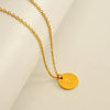 Wholesale Jewelry Simple Style Classic Style Round 304 Stainless Steel 18K Gold Plated Plating Pendant Necklace