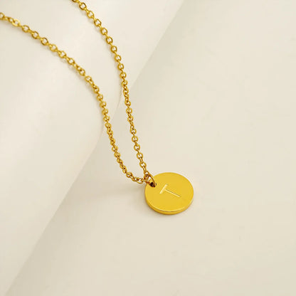 Wholesale Jewelry Simple Style Classic Style Round 304 Stainless Steel 18K Gold Plated Plating Pendant Necklace