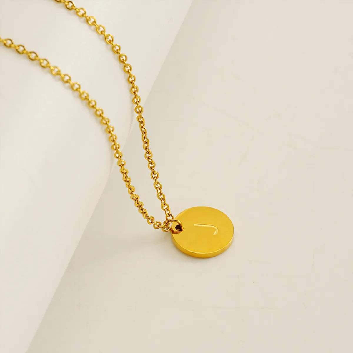 Wholesale Jewelry Simple Style Classic Style Round 304 Stainless Steel 18K Gold Plated Plating Pendant Necklace