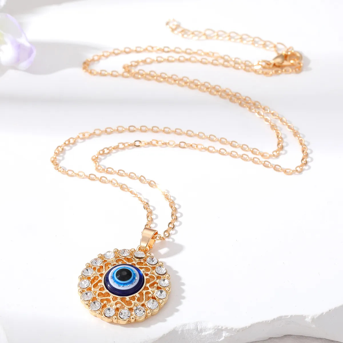 Wholesale Jewelry Simple Style Classic Style Round Alloy Pendant Necklace