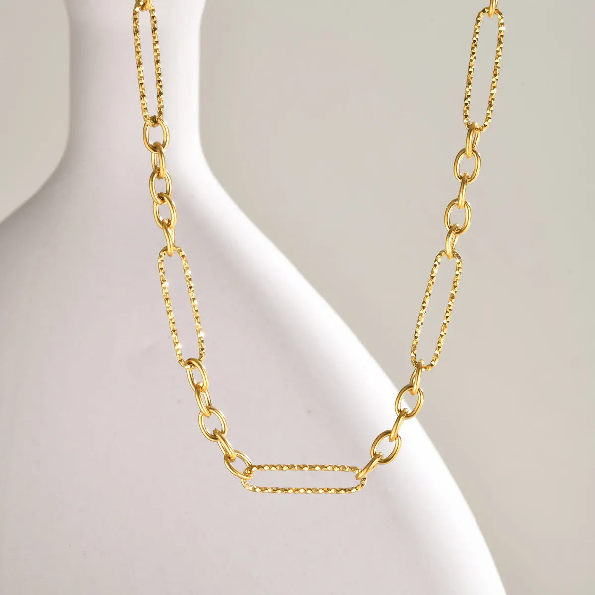 Wholesale Jewelry Simple Style Classic Style Solid Color 201 Stainless Steel 18K Gold Plated Handmade Layered Necklaces