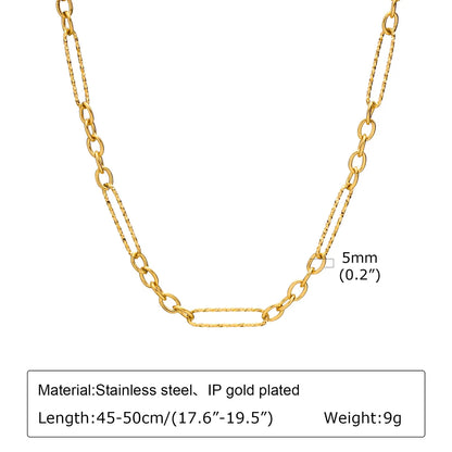 Wholesale Jewelry Simple Style Classic Style Solid Color 201 Stainless Steel 18K Gold Plated Handmade Layered Necklaces