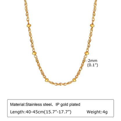 Wholesale Jewelry Simple Style Classic Style Solid Color 201 Stainless Steel 18K Gold Plated Handmade Necklace