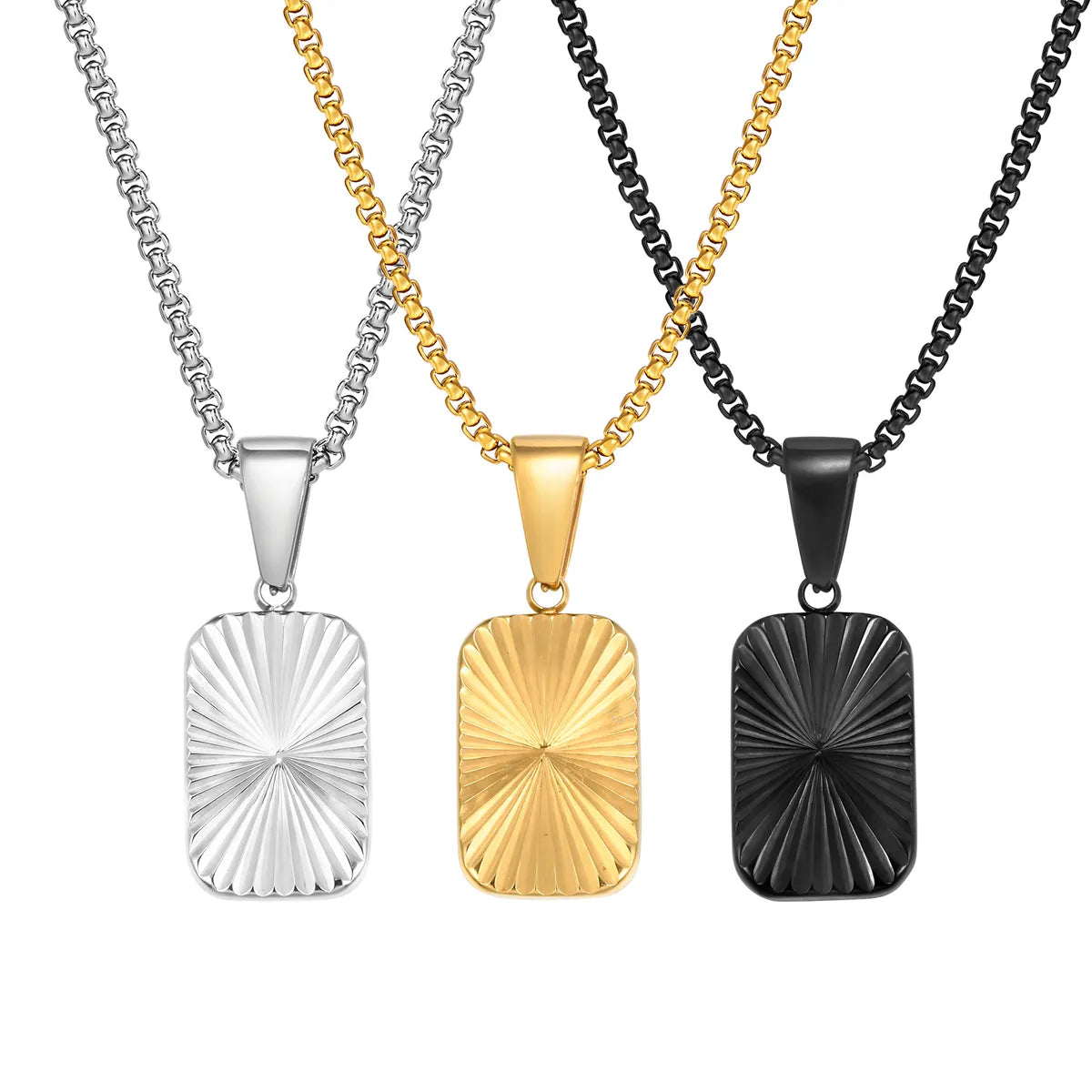 Wholesale Jewelry Simple Style Classic Style Solid Color 201 Stainless Steel 18K Gold Plated Plating Pendant Necklace