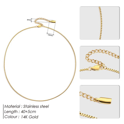 Wholesale Jewelry Simple Style Classic Style Solid Color 304 Stainless Steel 14K Gold Plated Necklace