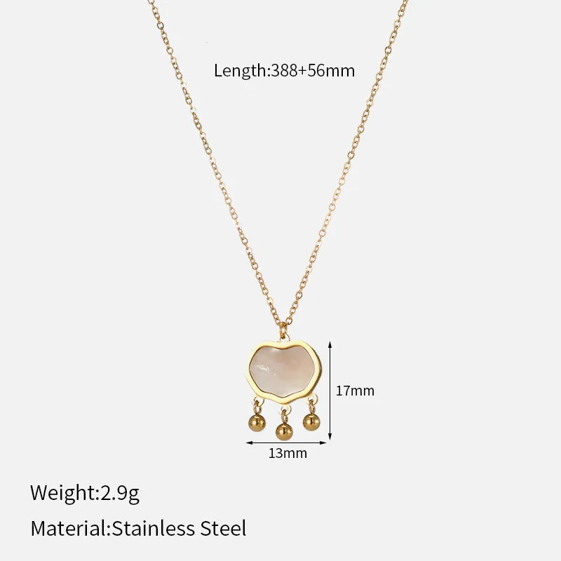 Wholesale Jewelry Simple Style Classic Style Solid Color 304 Stainless Steel 14K Gold Plated Plating Inlay Pendant Necklace