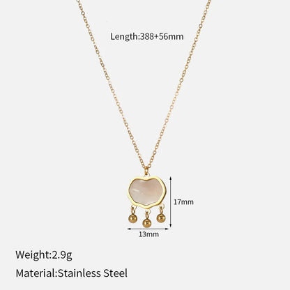 Wholesale Jewelry Simple Style Classic Style Solid Color 304 Stainless Steel 14K Gold Plated Plating Inlay Pendant Necklace