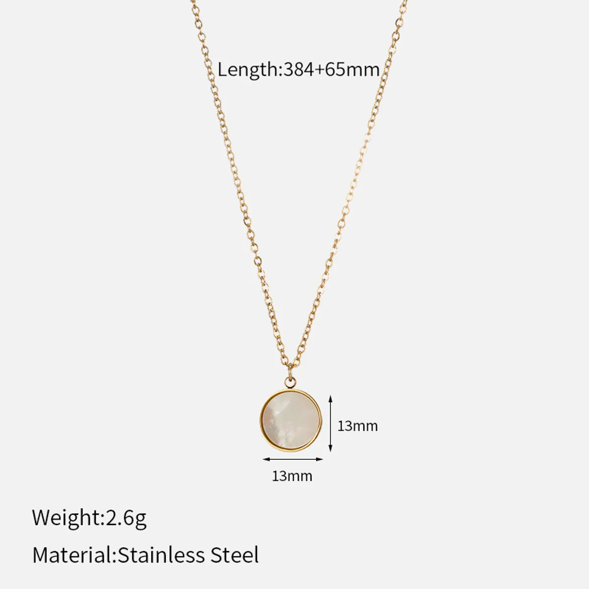 Wholesale Jewelry Simple Style Classic Style Solid Color 304 Stainless Steel 14K Gold Plated Plating Inlay Pendant Necklace