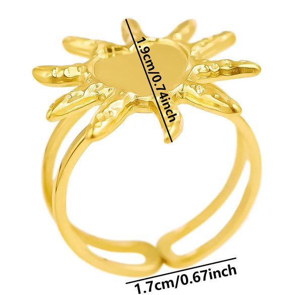 Wholesale Jewelry Simple Style Classic Style Solid Color 304 Stainless Steel 18K Gold Plated Irregular Polishing Rings