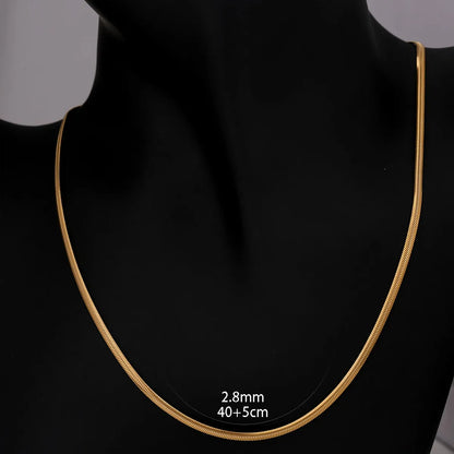 Wholesale Jewelry Simple Style Classic Style Solid Color 304 Stainless Steel 18K Gold Plated Plating Necklace