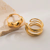 Wholesale Jewelry Simple Style Classic Style Solid Color 304 Stainless Steel 18K Gold Plated Plating Open Rings