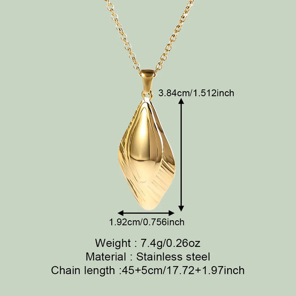 Wholesale Jewelry Simple Style Classic Style Solid Color 304 Stainless Steel 18K Gold Plated Plating Pendant Necklace