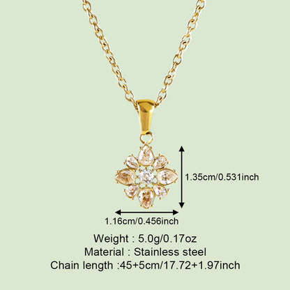 Wholesale Jewelry Simple Style Classic Style Solid Color 304 Stainless Steel 18K Gold Plated Plating Pendant Necklace