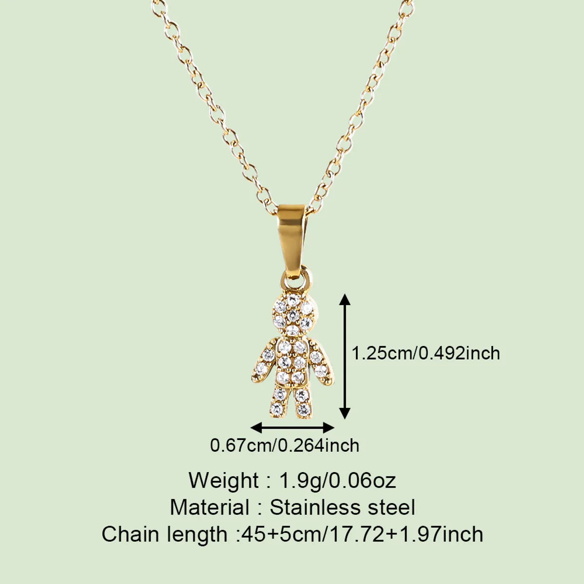 Wholesale Jewelry Simple Style Classic Style Solid Color 304 Stainless Steel 18K Gold Plated Plating Pendant Necklace