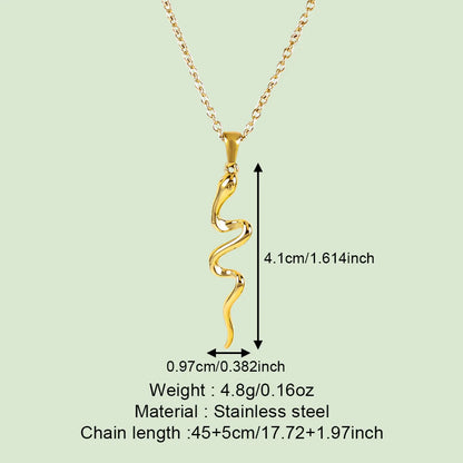 Wholesale Jewelry Simple Style Classic Style Solid Color 304 Stainless Steel 18K Gold Plated Plating Pendant Necklace