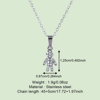 Wholesale Jewelry Simple Style Classic Style Solid Color 304 Stainless Steel 18K Gold Plated Plating Pendant Necklace