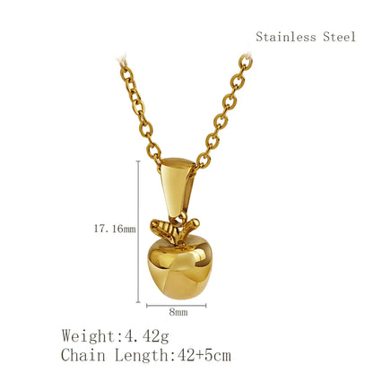 Wholesale Jewelry Simple Style Classic Style Solid Color 304 Stainless Steel 18K Gold Plated Plating Pendant Necklace