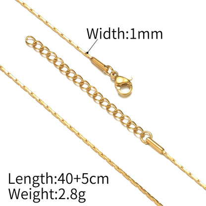 Wholesale Jewelry Simple Style Classic Style Solid Color 304 Stainless Steel Plating Necklace