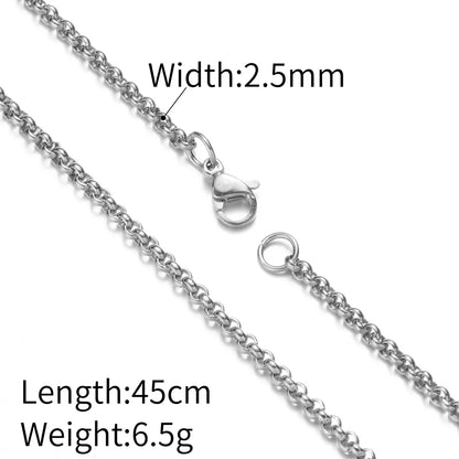 Wholesale Jewelry Simple Style Classic Style Solid Color 304 Stainless Steel Plating Necklace