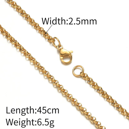 Wholesale Jewelry Simple Style Classic Style Solid Color 304 Stainless Steel Plating Necklace