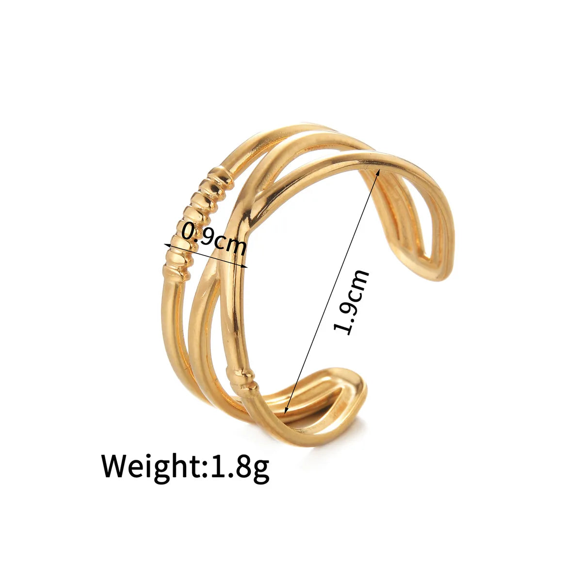 Wholesale Jewelry Simple Style Classic Style Solid Color 304 Stainless Steel Plating Open Rings