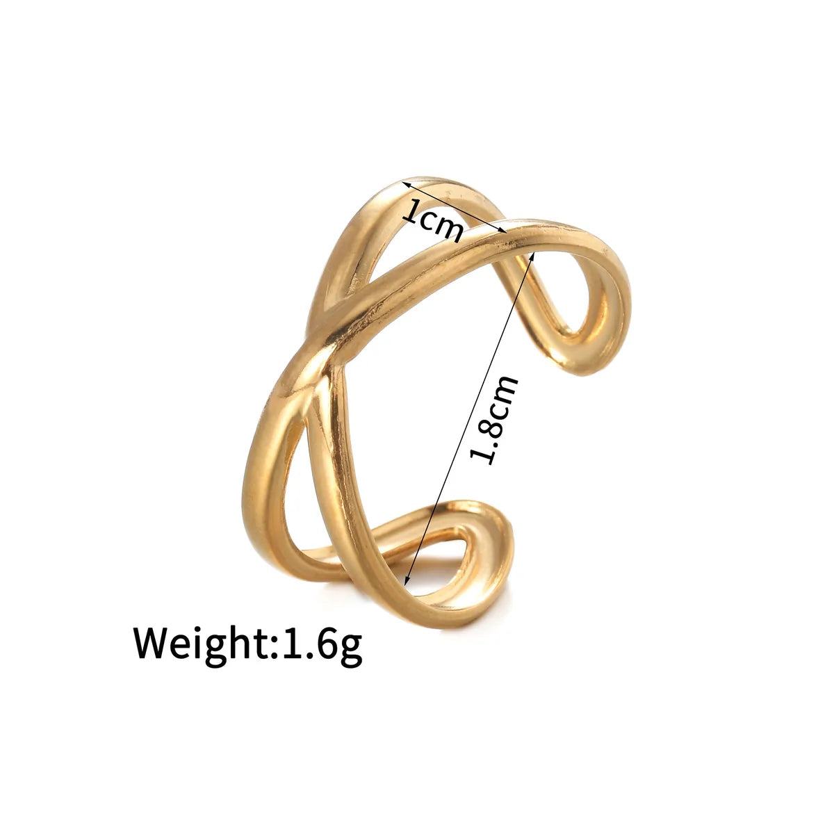 Wholesale Jewelry Simple Style Classic Style Solid Color 304 Stainless Steel Plating Open Rings