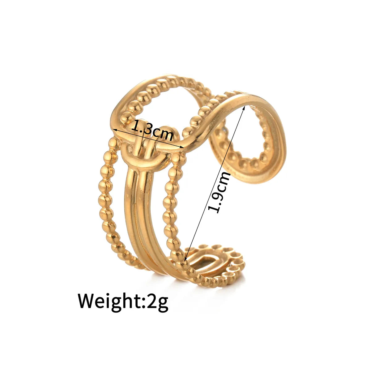 Wholesale Jewelry Simple Style Classic Style Solid Color 304 Stainless Steel Plating Open Rings