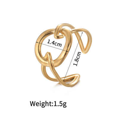 Wholesale Jewelry Simple Style Classic Style Solid Color 304 Stainless Steel Plating Open Rings