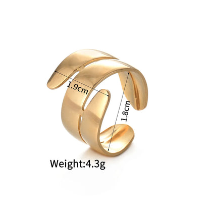 Wholesale Jewelry Simple Style Classic Style Solid Color 304 Stainless Steel Plating Open Rings