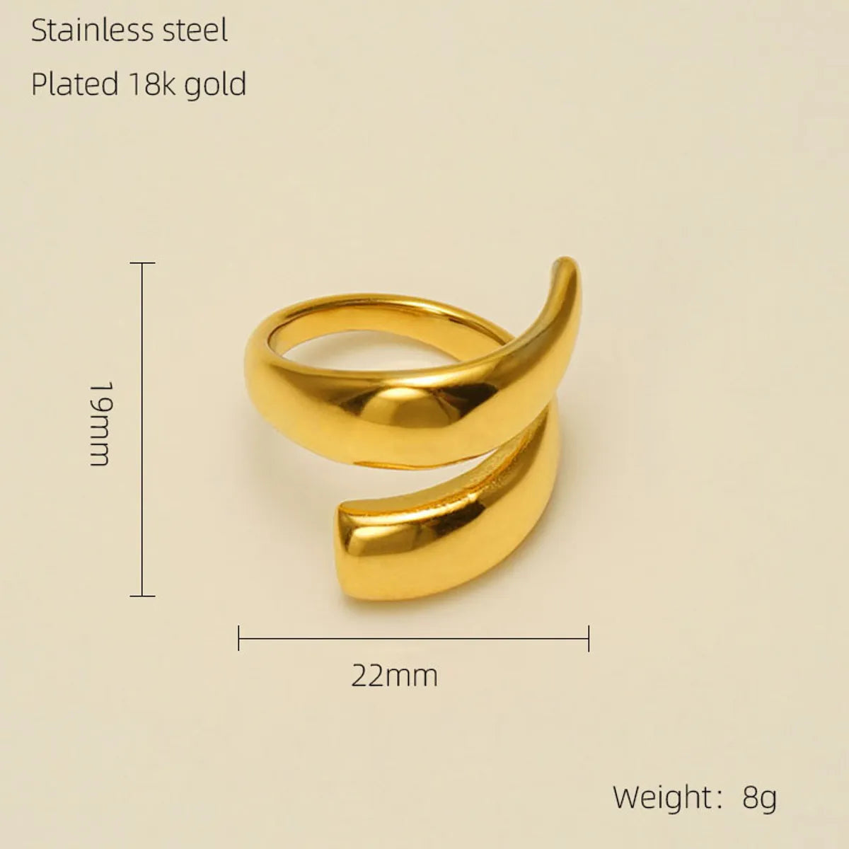 Wholesale Jewelry Simple Style Classic Style Solid Color 304 Stainless Steel Plating Rings