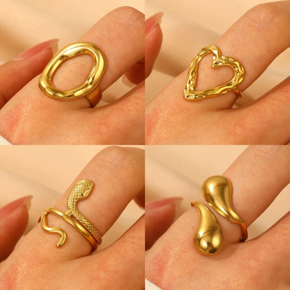 Wholesale Jewelry Simple Style Classic Style Solid Color 304 Stainless Steel Plating Rings