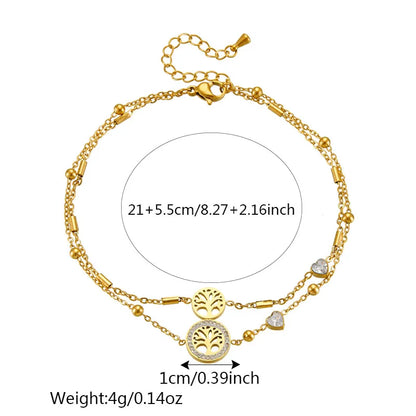 Wholesale Jewelry Simple Style Classic Style Solid Color 304 Stainless Steel Rhinestones 18K Gold Plated Plating Inlay Anklet