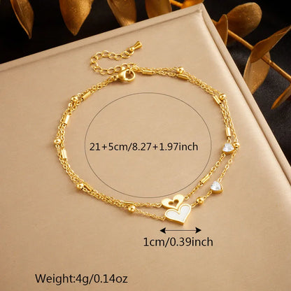 Wholesale Jewelry Simple Style Classic Style Solid Color 304 Stainless Steel Rhinestones 18K Gold Plated Plating Inlay Anklet