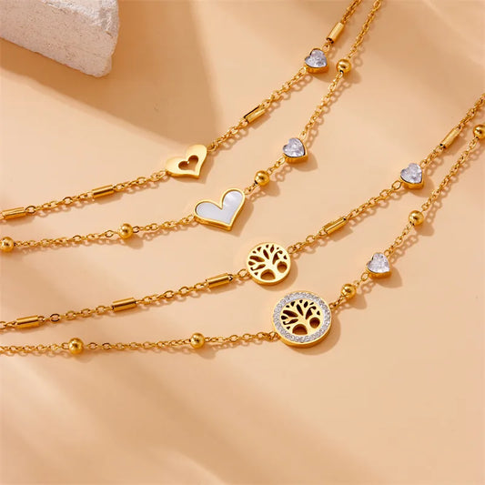 Wholesale Jewelry Simple Style Classic Style Solid Color 304 Stainless Steel Rhinestones 18K Gold Plated Plating Inlay Anklet