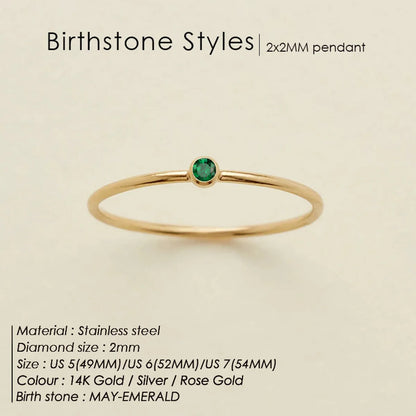 Wholesale Jewelry Simple Style Classic Style Solid Color 304 Stainless Steel Rhinestones Inlay Rings