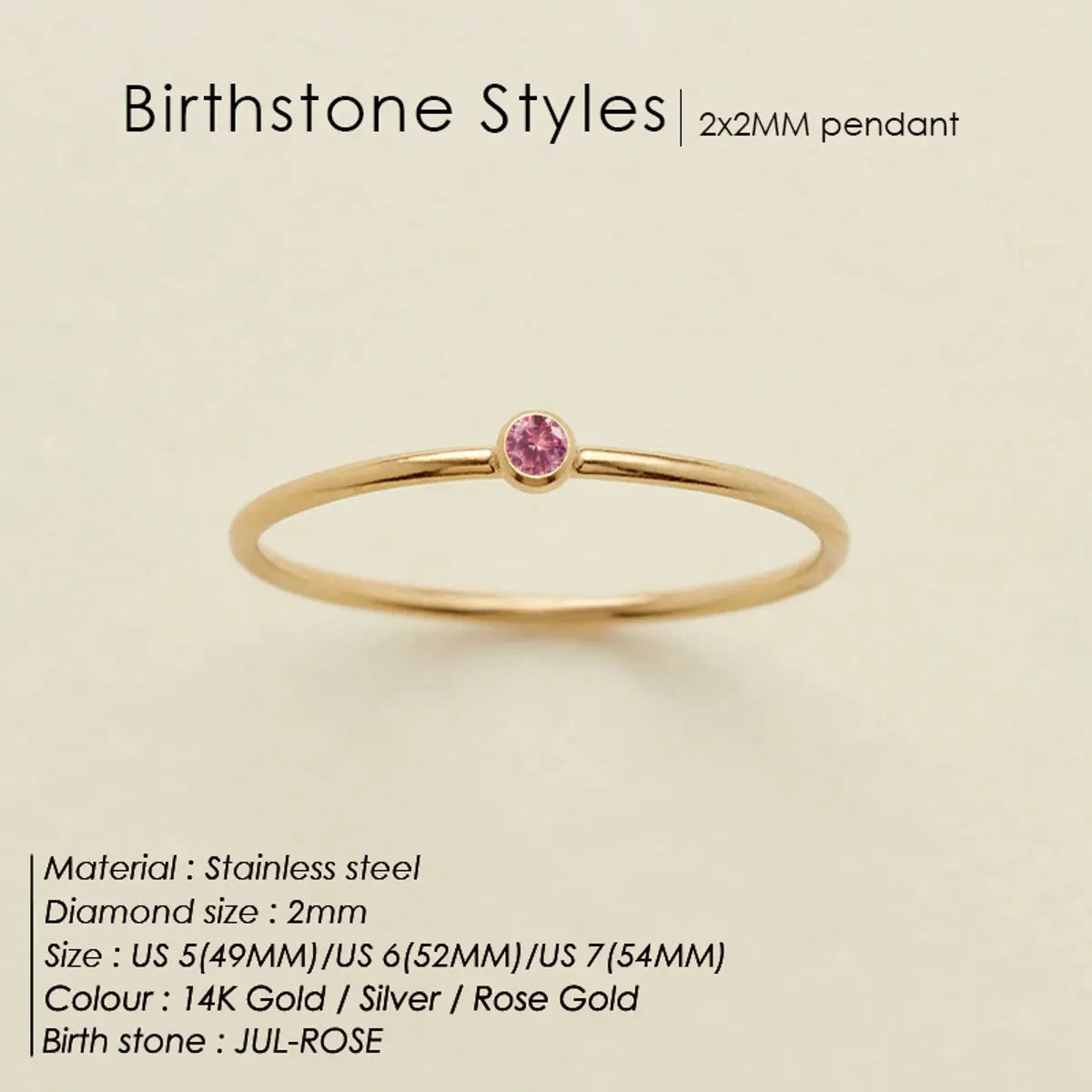 Wholesale Jewelry Simple Style Classic Style Solid Color 304 Stainless Steel Rhinestones Inlay Rings