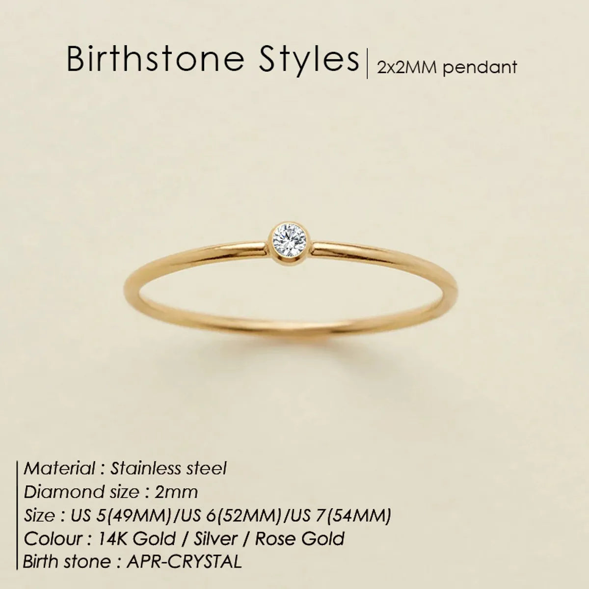 Wholesale Jewelry Simple Style Classic Style Solid Color 304 Stainless Steel Rhinestones Inlay Rings