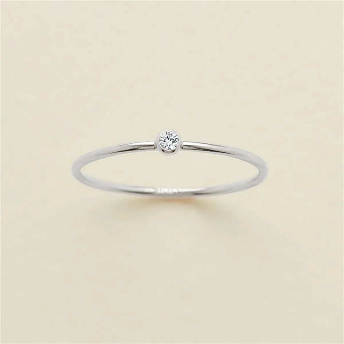 Wholesale Jewelry Simple Style Classic Style Solid Color 304 Stainless Steel Rhinestones Inlay Rings