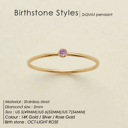 Wholesale Jewelry Simple Style Classic Style Solid Color 304 Stainless Steel Rhinestones Inlay Rings