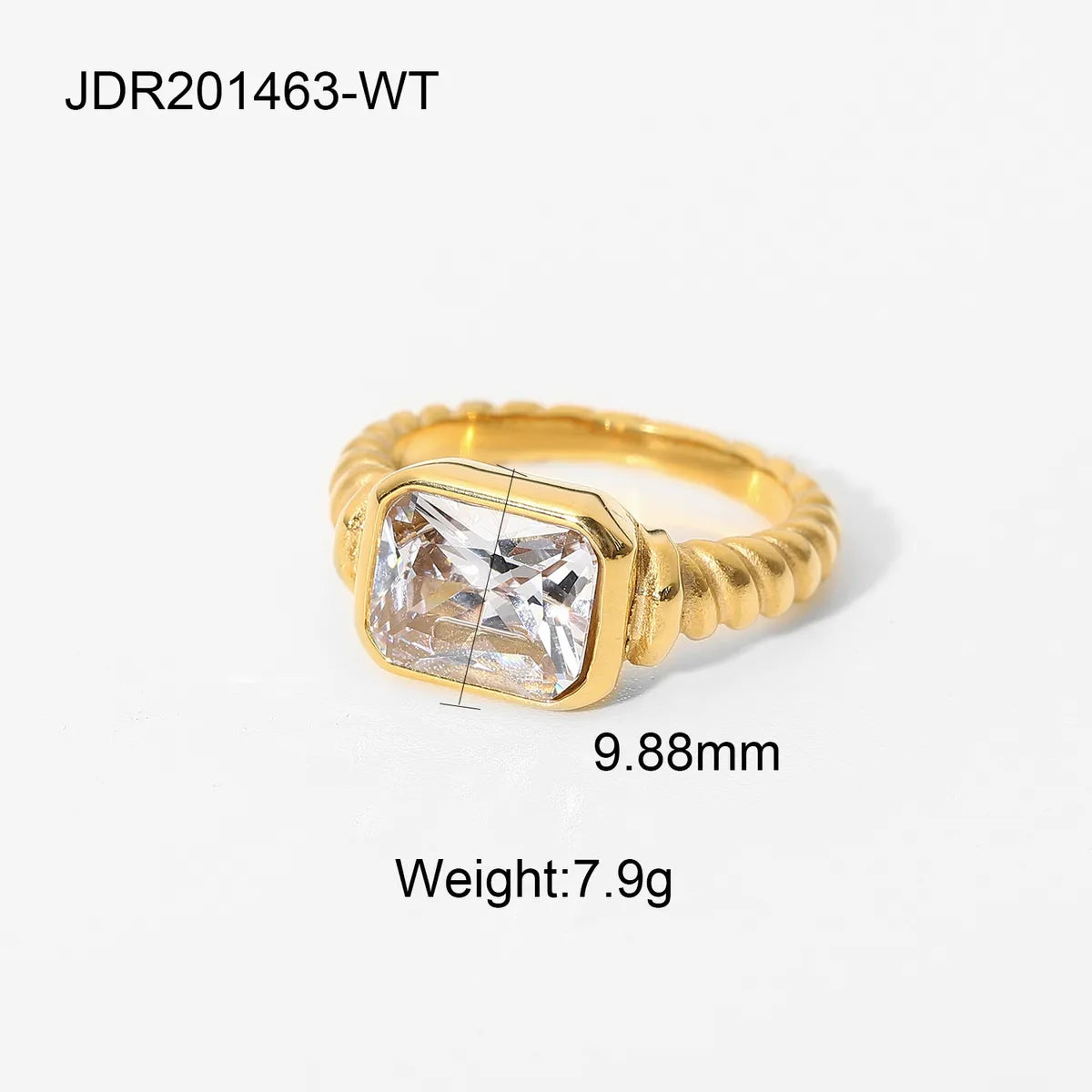 Wholesale Jewelry Simple Style Classic Style Solid Color 304 Stainless Steel Rhinestones Inlay Rings